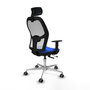 PIQUERAS Y CRESPO Silla de oficina Jorquera con mecanismo Sincro/Traslack Azul y Blanco