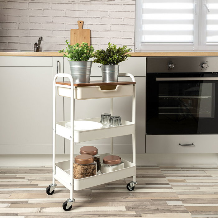 Quid Carrito Multiusos Garbo Blanco 46,5x30,5x75 cm