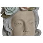DKD Home Decor Macetero Magnesia Flores Crema Chica