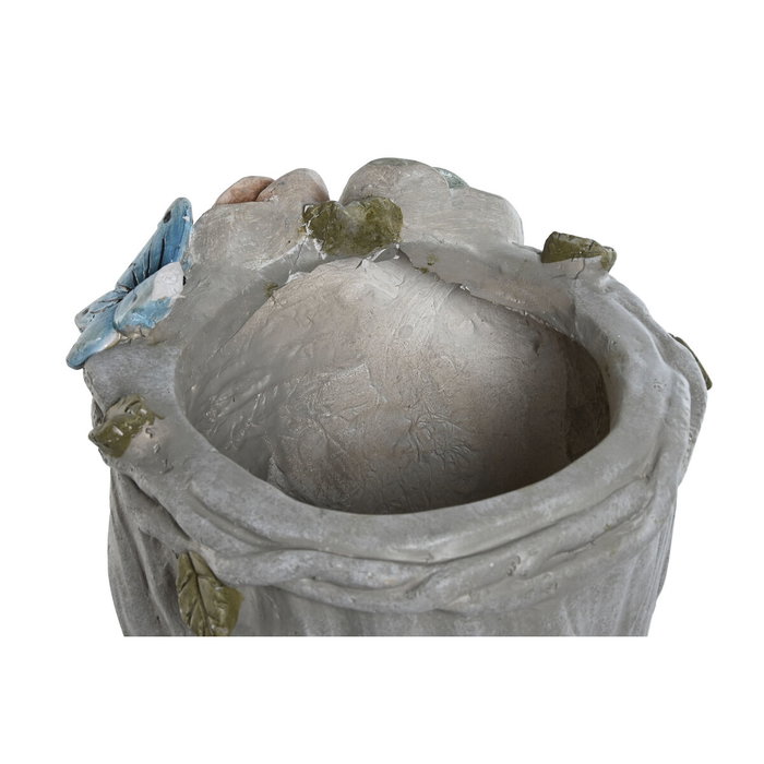 DKD Home Decor Macetero Magnesia Flores Crema Chica