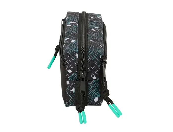 Safta Estuche Portatodo Rectangular Triple Cremallera con Goma Elástica 22 cm, Colección Minecraft, Dimensiones 85x220x60 mm