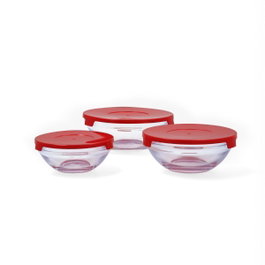Quid Set de 3 recipientes redondos de vidrio HABITAT