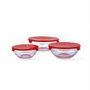 Quid Set de 3 recipientes redondos de vidrio HABITAT