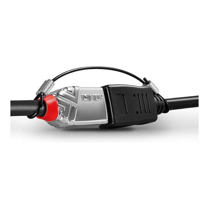 Lindy Adapter y Cable Seguro, Ref. 40774, Pack de 4 Unidades, 0.15 m, Nylon y Acero Inoxidable, Color Negro