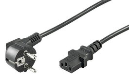 MicroConnect Cable de Alimentación Schuko Acodado C13 0.5m para Monitor, PC o Proyector