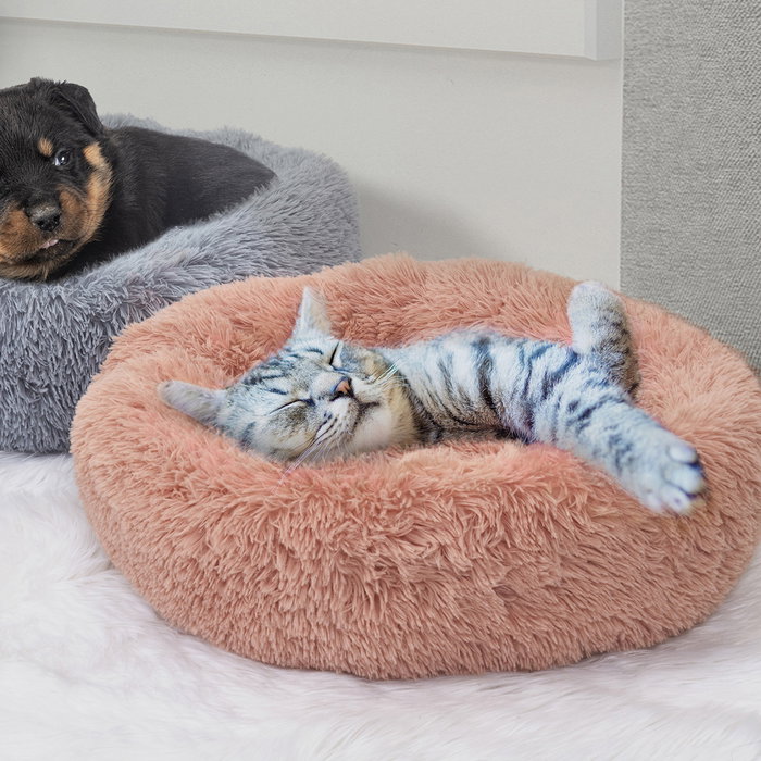 The Concept Factory Cama-Cojín Mon Chat Mon Ch para Mascota Rosa Diámetro 60 cm