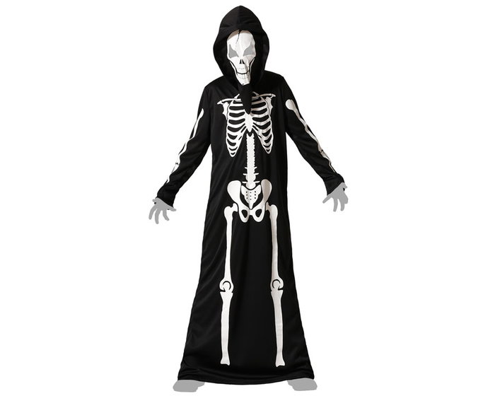 Disfraz Esqueleto Niños 5-6 Años Halloween Mono Capucha Unisex