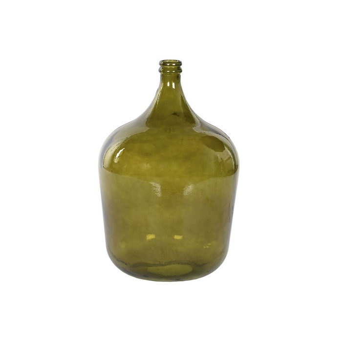 DKD Home Decor Jarrón de Cristal Reciclado Tipo Garrafa Verde Oscuro 34 L