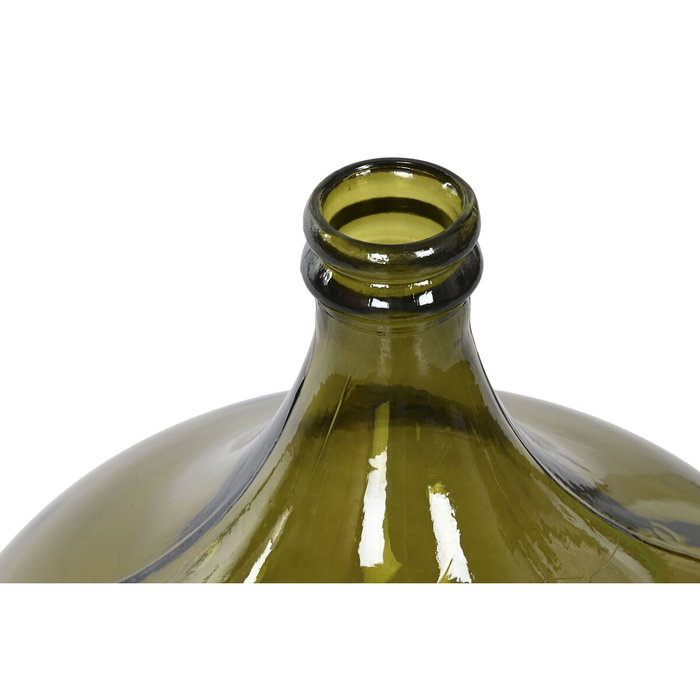 DKD Home Decor Jarrón de Cristal Reciclado Tipo Garrafa Verde Oscuro 34 L