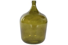 DKD Home Decor Jarrón de Cristal Reciclado Tipo Garrafa Verde Oscuro 34 L