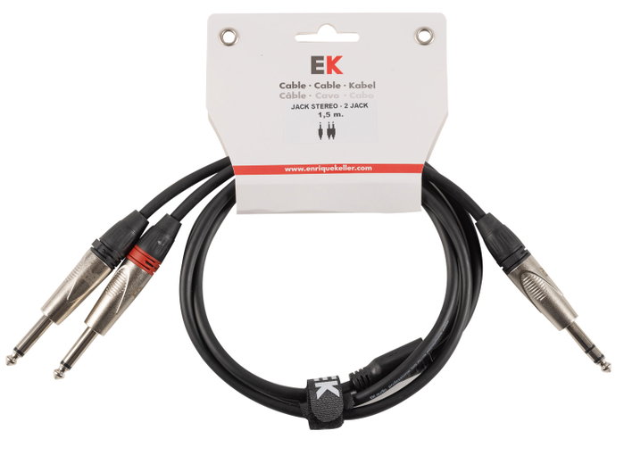 Cable Ek Audio Jack Stereo - Jack Mono X 2 Metálico 1,5 m Cable Ek Audio Jack Stereo - Jack Mono X 2 Metálico 1,5 m