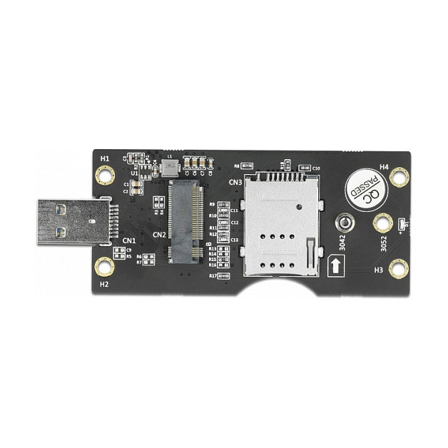 DeLOCK Convertidor USB 3.0 Tipo-A a M.2 Tecla B con ranura SIM DeLOCK Convertidor USB 3.0 Tipo-A a M.2 Tecla B con ranura SIM