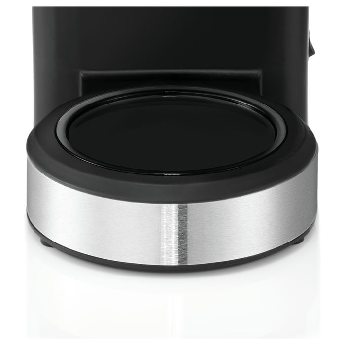 WMF 0412150011 Stelio Cafetera de Filtro 1.25L, 1000W, Negra/Acero Inoxidable, Semi-Automática con Jarra y Plato Caliente