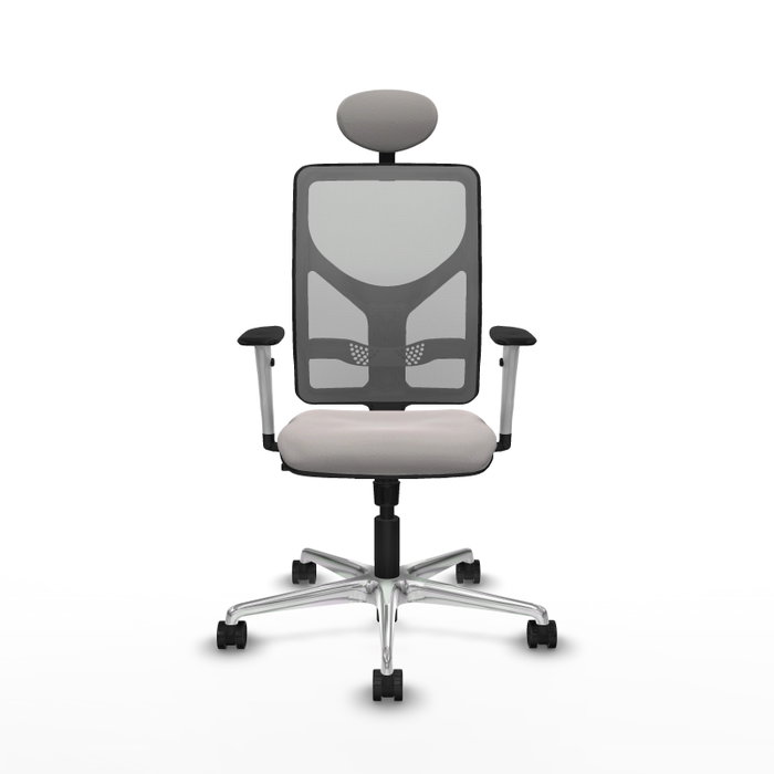 PIQUERAS Y CRESPO Silla de oficina Motilla con Mecanismo Sincro, Blanco y Gris
