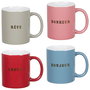 Home Deco Factory Mug 300 Ml Emotion Modelos Surtidos Rojo Amour Gris Rêve Rosa Bonheur Azul Bonjour
