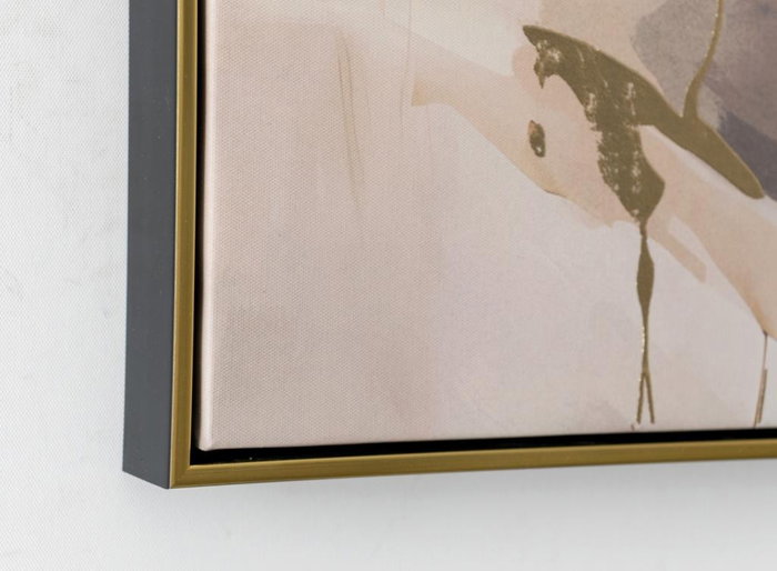 DKD Home Decor Cuadro Lienzo Blanco Dorado Beige Flores 82.5 x 3.7 x 82 cm (2 Unidades)