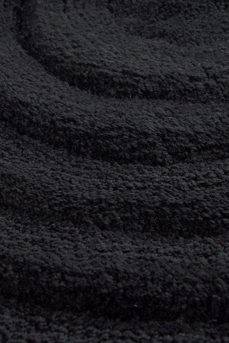 Mijölnir Alfombrilla de Baño Redonda Negra - 100% Acrílico, 30mm Pelo, Antibacteriana, Antideslizante, Lavable a Máquina, 90 cm