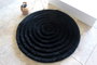 Mijölnir Alfombrilla de Baño Redonda Negra - 100% Acrílico, 30mm Pelo, Antibacteriana, Antideslizante, Lavable a Máquina, 90 cm