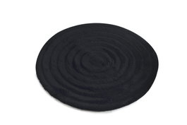Mijölnir Alfombrilla de Baño Redonda Negra - 100% Acrílico, 30mm Pelo, Antibacteriana, Antideslizante, Lavable a Máquina, 90 cm