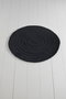 Mijölnir Alfombrilla de Baño Redonda Negra - 100% Acrílico, 30mm Pelo, Antibacteriana, Antideslizante, Lavable a Máquina, 90 cm