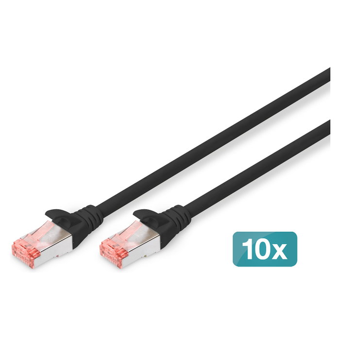ASSMAN/DIGITUS Pack de 10 cables de conexión CAT 6 S-FTP 0,5 m negro ASSMAN/DIGITUS Pack de 10 cables de conexión CAT 6 S-FTP 0,5 m negro