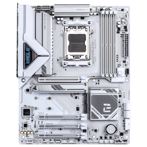 Gigabyte B850 EAGLE ICE Placa Base Blanca, Socket AM5, AMD B850, 4x DDR5, 256GB, HDMI, DP, 2.5GbE, ATX