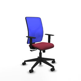 PIQUERAS Y CRESPO Silla de oficina Motilla Sincro Granate y Azul