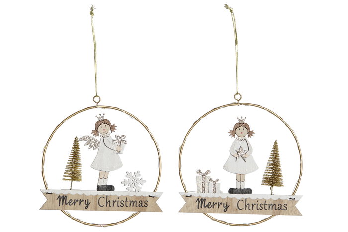 DKD Home Decor Decoracion Colgante Navidad Moderna Blanco Negro Led Madera 2 x 17 x 16 cm DKD Home Decor Decoracion Colgante Navidad Moderna Blanco Negro Led Madera 2 x 17 x 16 cm