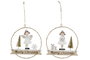 DKD Home Decor Decoracion Colgante Navidad Moderna Blanco Negro Led Madera 2 x 17 x 16 cm