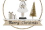 DKD Home Decor Decoracion Colgante Navidad Moderna Blanco Negro Led Madera 2 x 17 x 16 cm