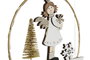 DKD Home Decor Decoracion Colgante Navidad Moderna Blanco Negro Led Madera 2 x 17 x 16 cm
