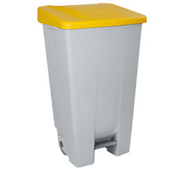 Fabricantes de Menaje Cubo de Basura Selectivo Amarillo 120 Litros, 87.5x43x51 cm, con Ruedas, Polipropileno