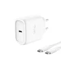 Trust Maxo Cargador de Pared GaN 45W USB-C PD 3.0 con Cable 2m, Carga Rápida Universal Compatible con Apple, Protección Sobrecalentamiento, Blanco