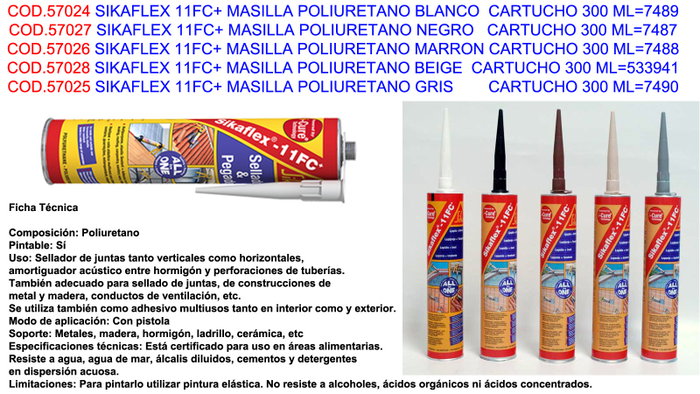 Sika Sikaflex-11FC Purform Blanco 300 ml