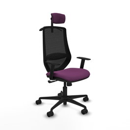 PIQUERAS Y CRESPO Silla de oficina Mardos con mecanismo Sincro, Morado y Negro