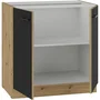 Cuisinier Mueble Bajo MODENA80D2F 80 cm 2 Puertas Batientes Roble Artesanal y Negro Mate