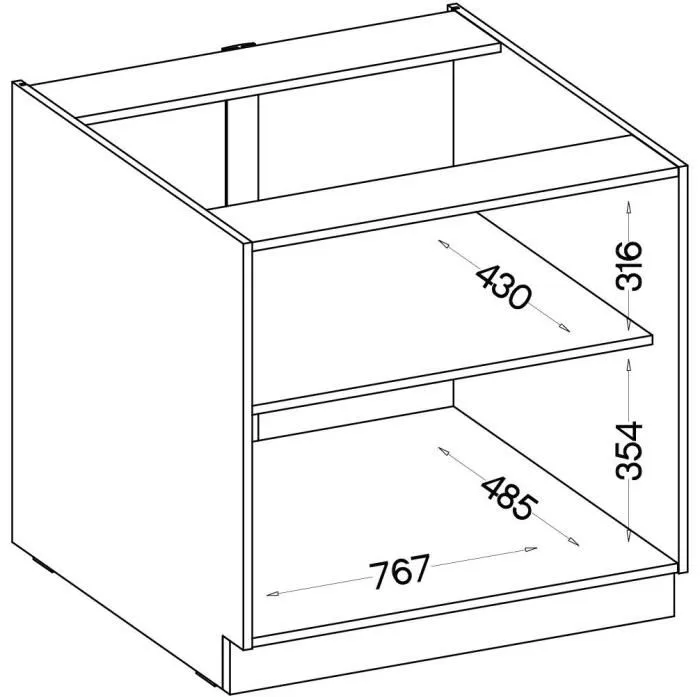 Cuisinier Mueble Bajo MODENA80D2F 80 cm 2 Puertas Batientes Roble Artesanal y Negro Mate