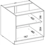 Cuisinier Mueble Bajo MODENA80D2F 80 cm 2 Puertas Batientes Roble Artesanal y Negro Mate