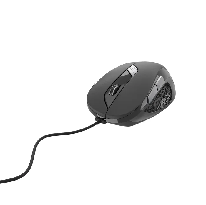 Gembird MUS-6B-01 Ratón Óptico USB Negro Ambidextro para Oficina, 6 Botones, 1600 DPI, Plug & Play