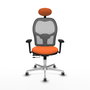 PIQUERAS Y CRESPO Silla de oficina Jorquera con mecanismo Sincro/Traslack, Naranja y Gris