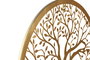 DKD Home Decor Decoración de Pared Metal Árbol Dorado 40x40 cm