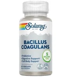 Solaray Bacillus Coagulans Probiótico 60 Cápsulas Veganas - 2.5 Billones UFC