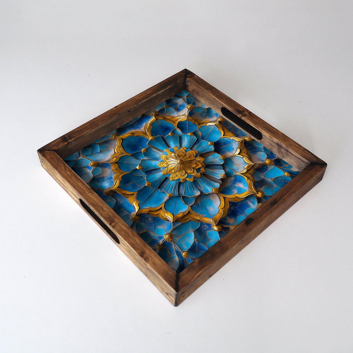 Aberto Design REF049 Bandeja de Madera Maciza 35 x 35 x 4 cm