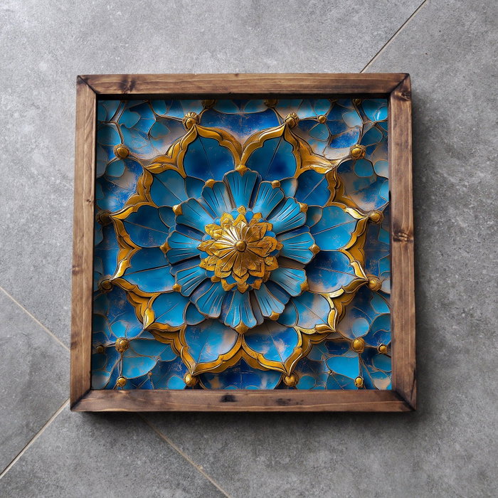Aberto Design REF049 Bandeja de Madera Maciza 35 x 35 x 4 cm
