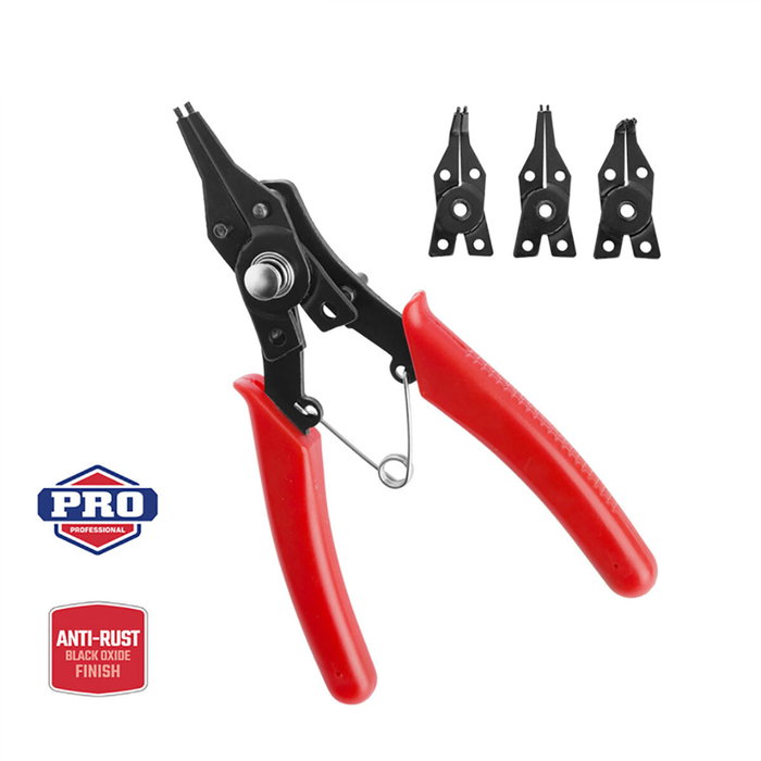 Workpro Alicates arandelas circlip 4-en-1, 155 mm