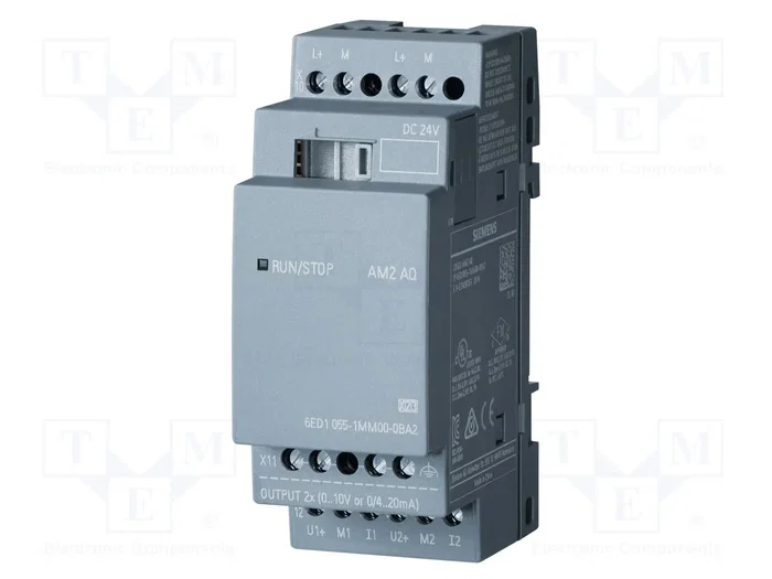 Siemens 6ED10551MM000BA2 LOGO! AM2 AQ 2AA Salida Analógica 0-10V/0/4-20MA