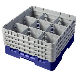 CAMBRO Cesta de lavado 9 comp. 4 alturas Cerceta