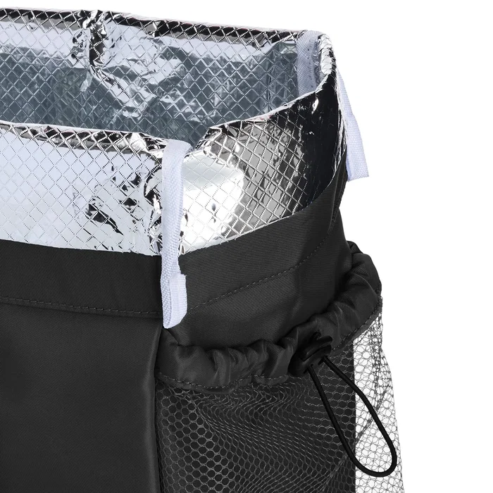 Muitomas COOLBAG15LBK Bolsa Térmica Nevera 15 Litros Negro con Asa y Bolsillo Lateral para Comida y Bebidas