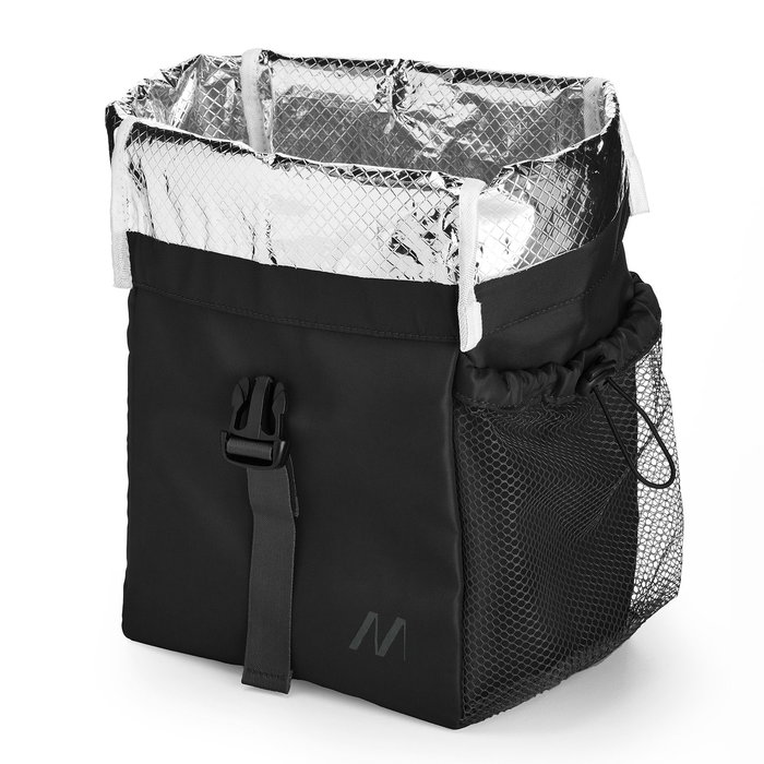 Muitomas COOLBAG15LBK Bolsa Térmica Nevera 15 Litros Negro con Asa y Bolsillo Lateral para Comida y Bebidas