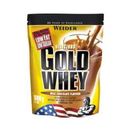 WEIDER Gold Whey Chocolate 500Gr Proteína de Suero Concentrada de Alta Calidad para Volumen, Mantenimiento y Definición Muscular